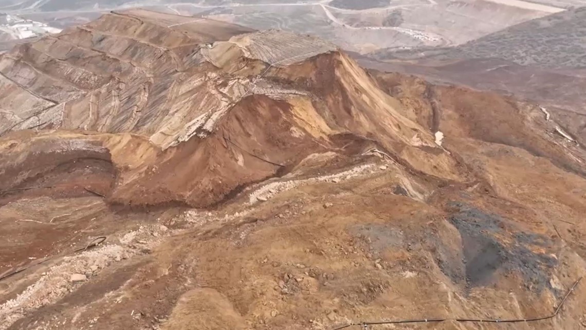 Drone video | Area in Turkey’s Erzincan province where miners are trapped after landslide