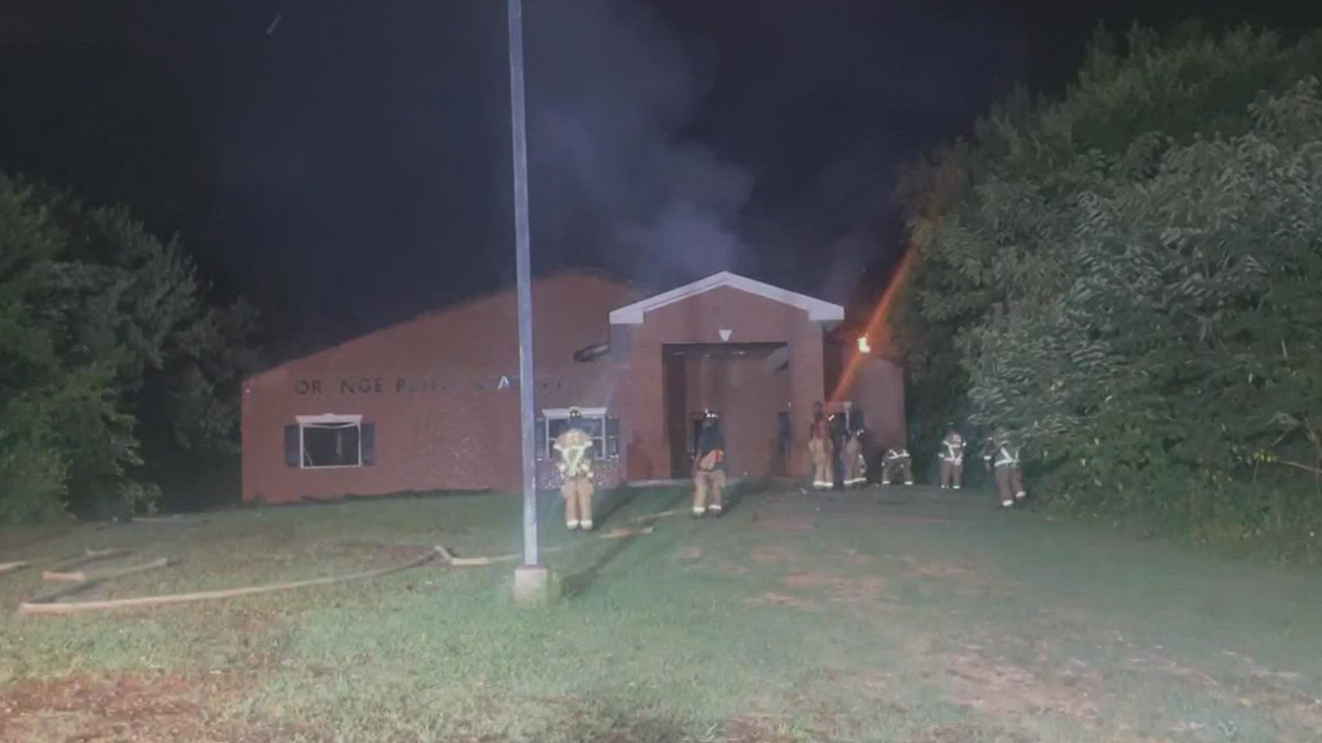This is a live look in South Fulton where crews are putting out a fire at a former daycare center on Mason Road.