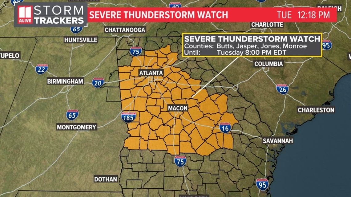 Atlanta weather Thunderstorm warnings in parts of the region