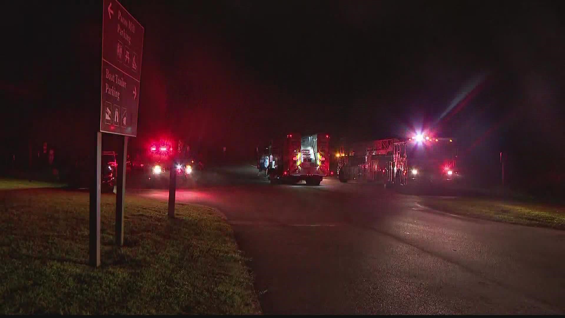 Several Atlanta Fire Rescue trucks were spotted just before 10 p.m. at the 2200-block of West Wesley Road NW in Atlanta's Paces neighborhood.