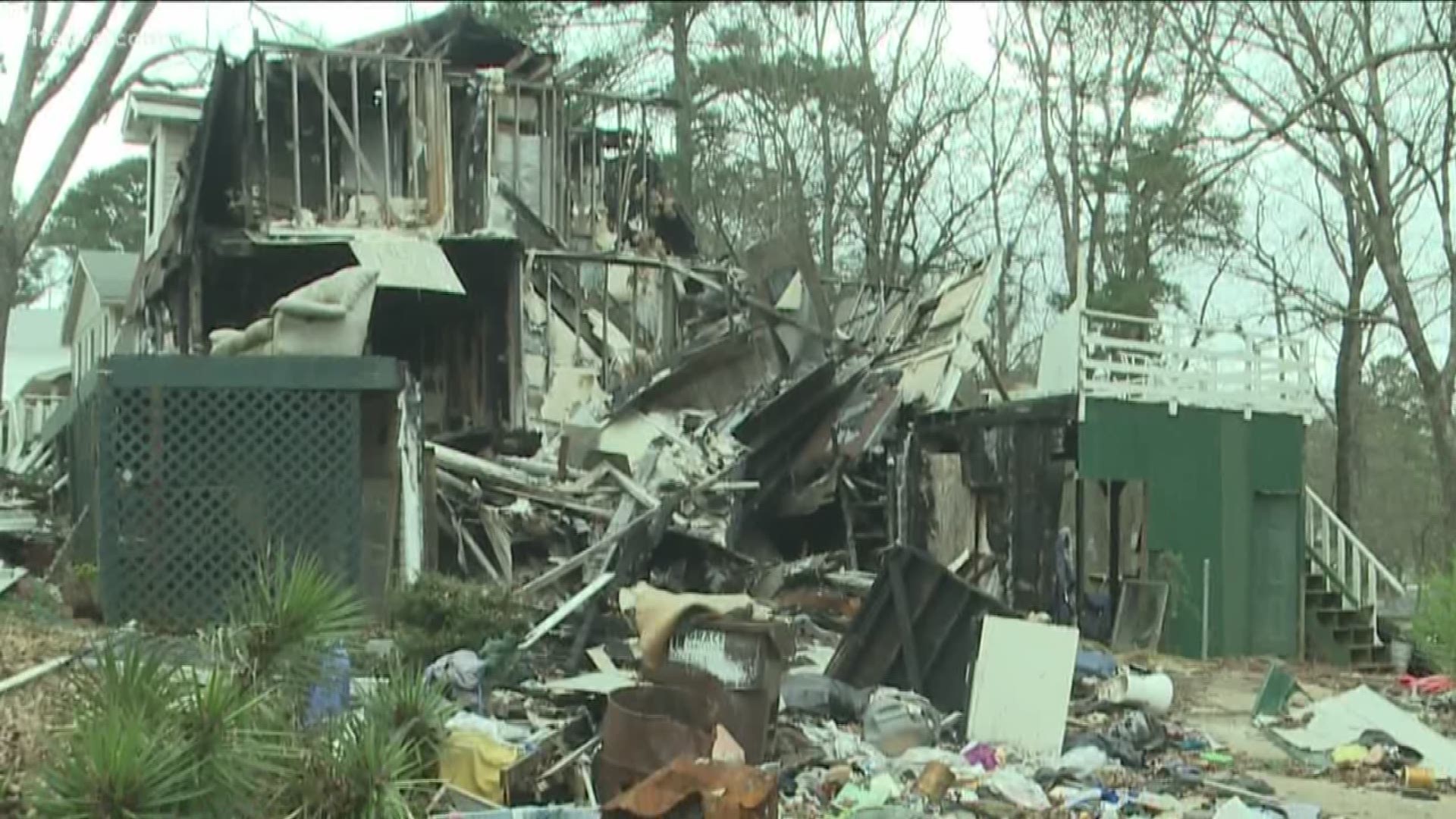 11Alive spoke with neighbors who fear the delapidated remains of the home are a safety hazard to children. The new owner says weather has delayed the process.