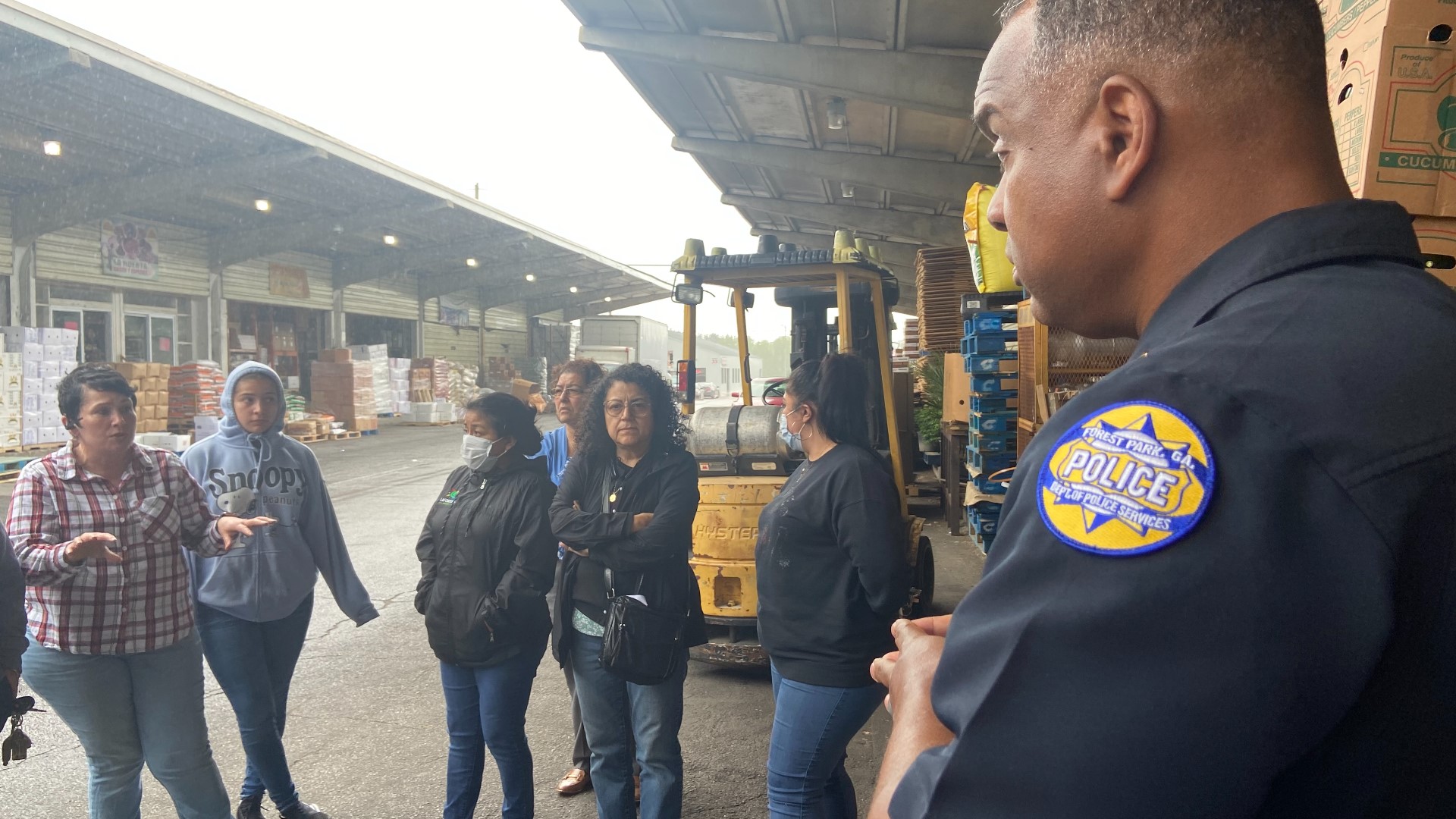 After seeing our story, Forest Park Police responded, and went to the State Farmers Market for our interview, also speaking with frustrated vendors.