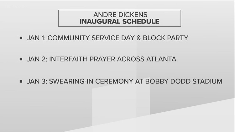 Here's the schedule for inaugural events as Andre Dickens becomes mayor of Atlanta