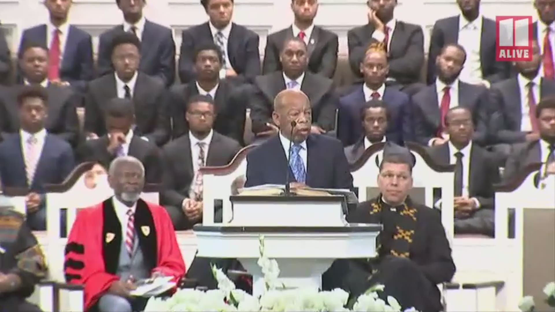 John Lewis speaks at Juanita Abernathy's funeral