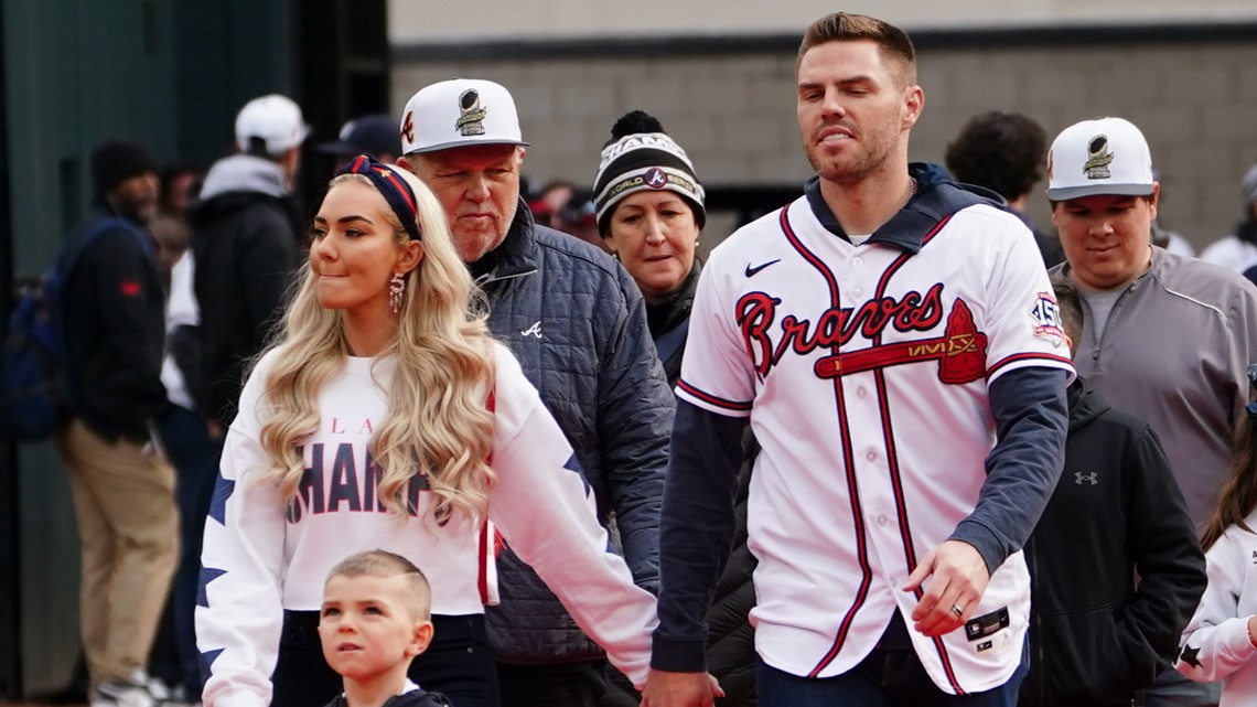 Freddie Freeman at Atlanta Braves parade