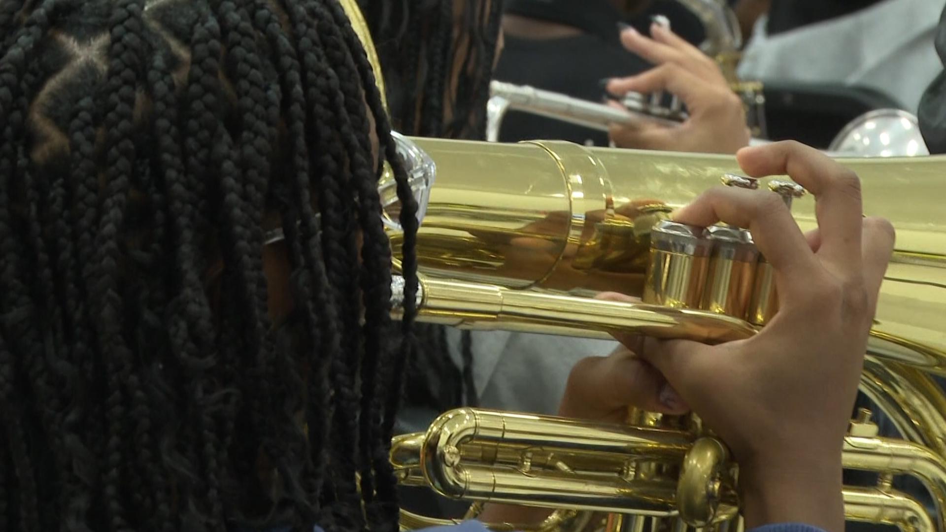 Members of the Majestic Marching Cardinals from Jonesboro High School are performing in the 2024 Macy's Thanksgiving Day Parade.