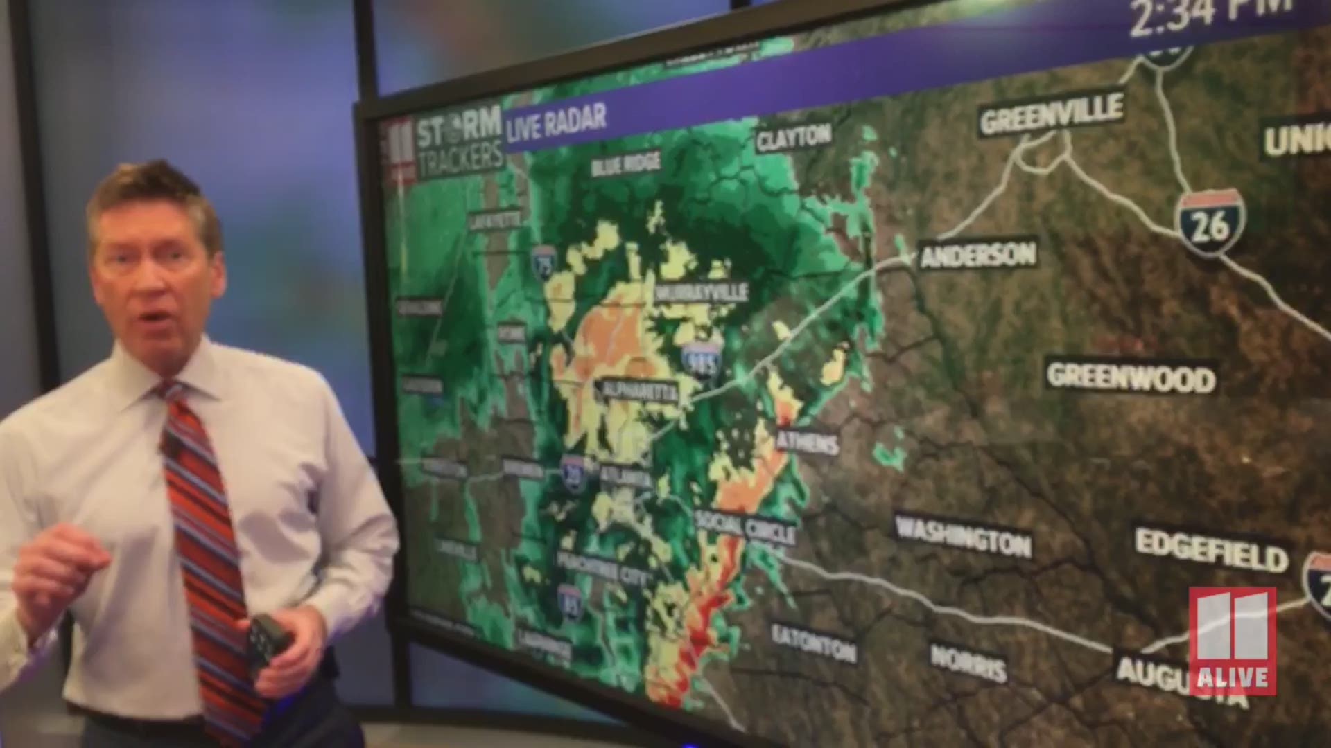 After heavy rain Tuesday aternoon, the severe weather threat has diminished for metro Atlanta, ahead of more general rain through the afternoon commute.