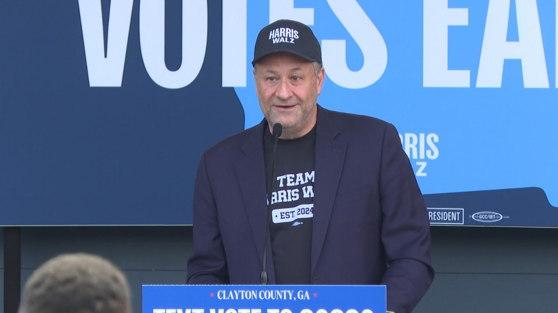 The Second Gentleman Doug Emhoff held a Georgia Votes Early rally in Jonesboro.