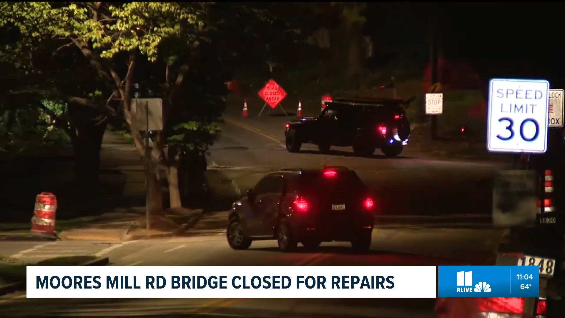 Moores Mill Road bridge closed for repairs after portion of supporting ...