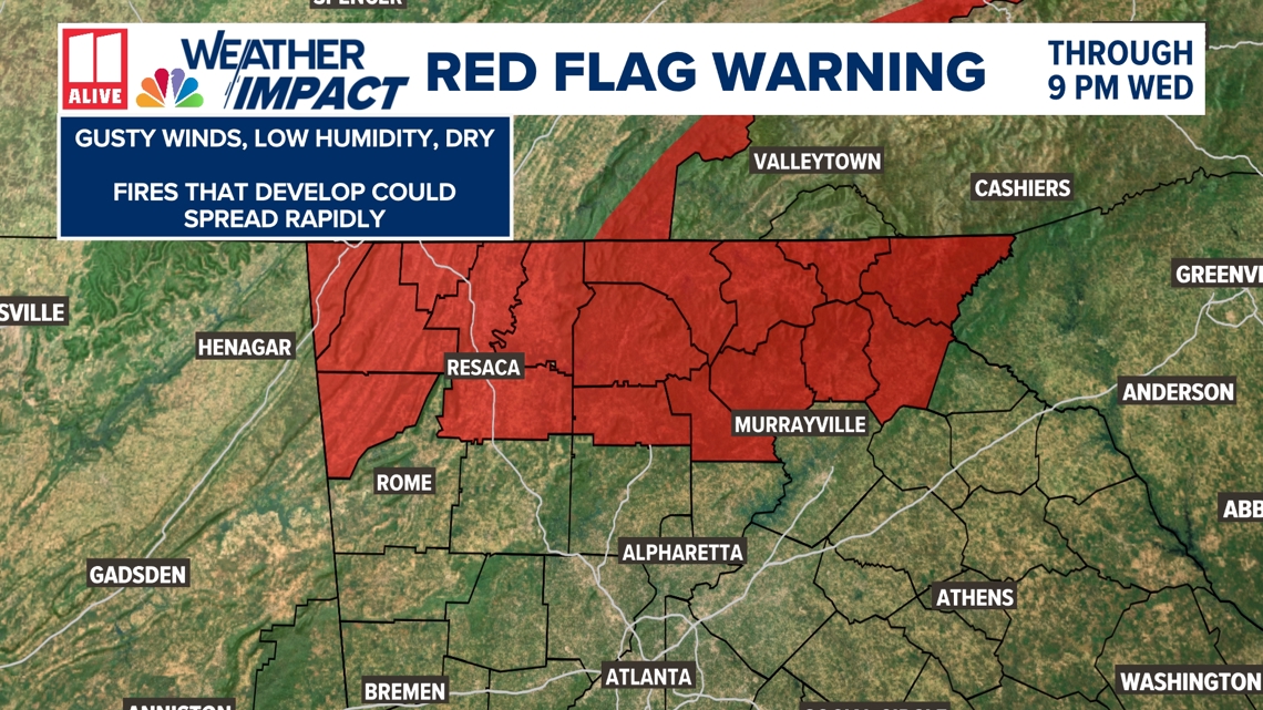 Red flag warning in effect for north Georgia | 11alive.com
