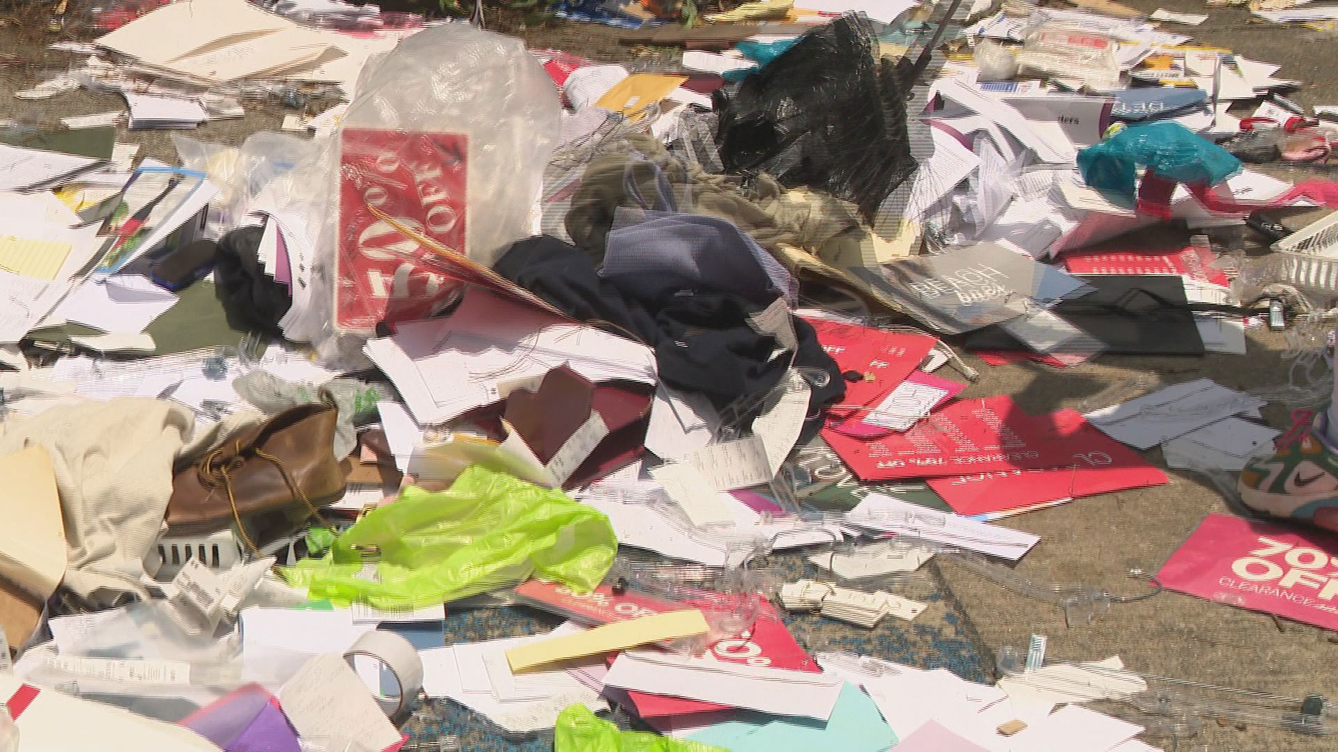 Video showed items outside of the store, located off Briarcliff Road, Thursday morning.
