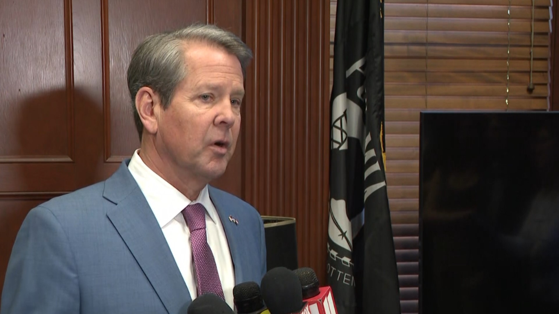 Gov. Brian Kemp spoke about the construction pause of the Rivian plant in Georgia, which could last until 2030.