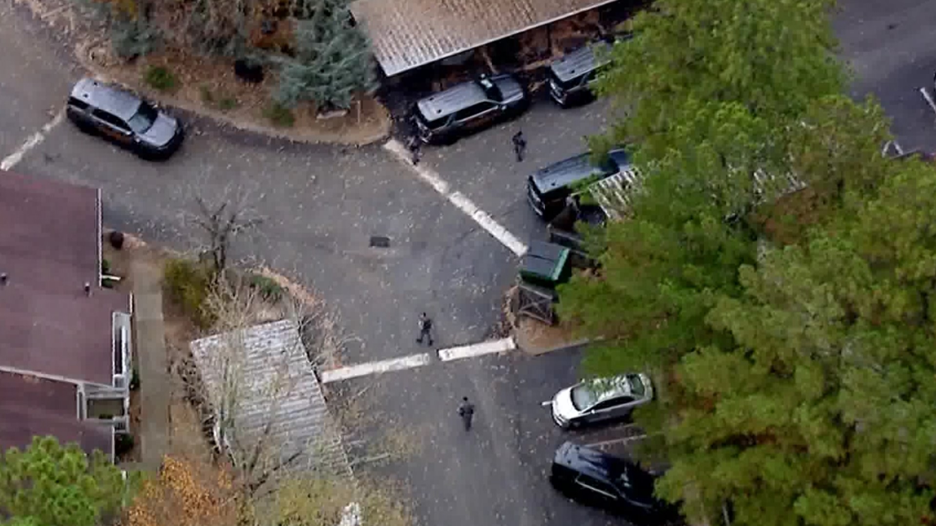 11Alive SkyTracker flew over the scene where the suspect appeared to have been taken into custody at the Forest Ridge on Terrell Mill Apartments.
