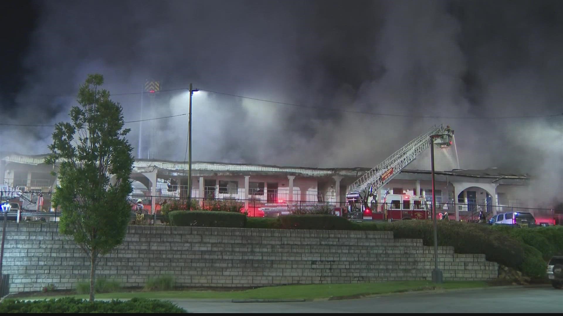 The fire was at a Motel 6, fire officials said no one was hurt.