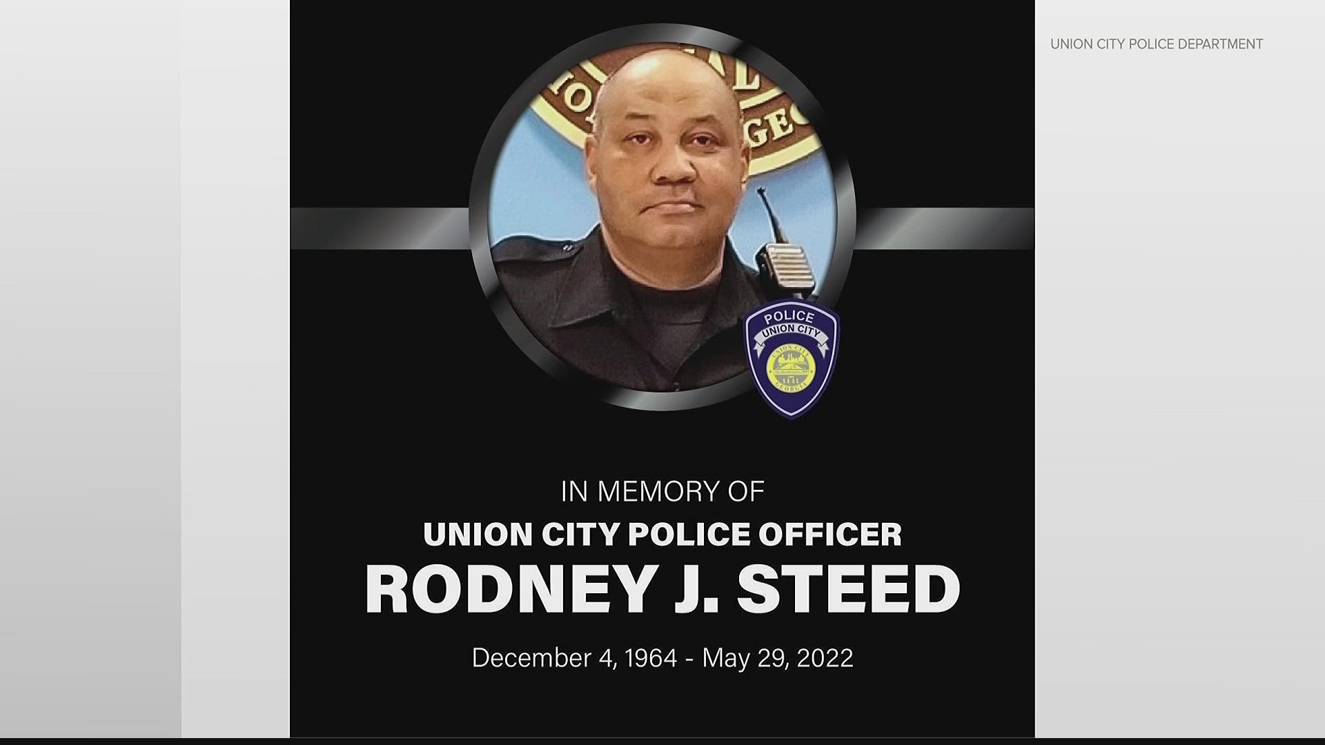 In a social media post, the department said Officer Rodney Steed died.