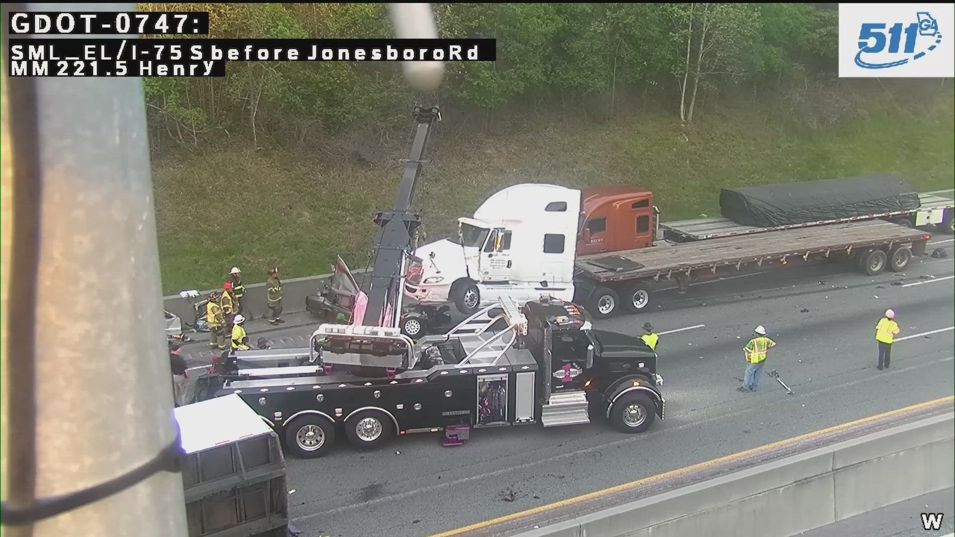 GDOT said the crash happened in the southbound lanes just before the Jonesboro Road exit.
