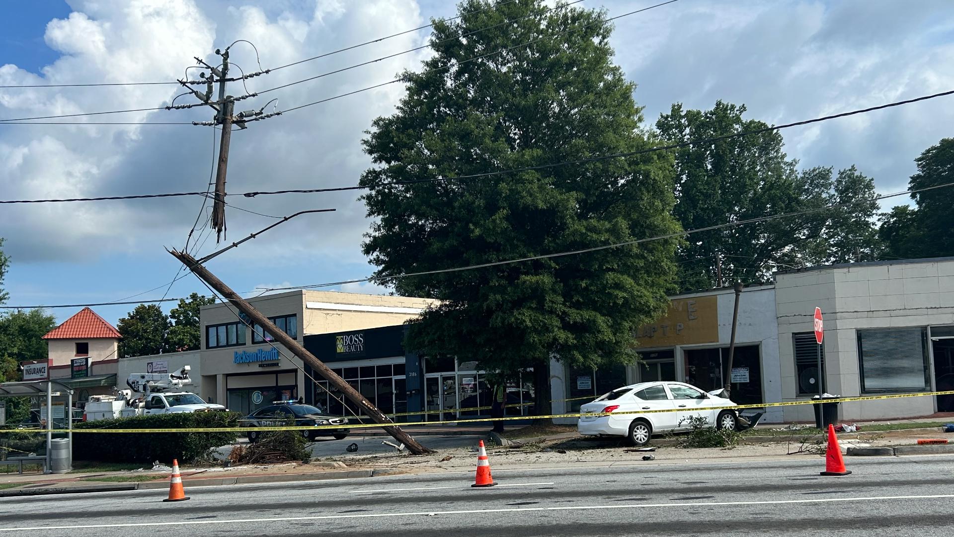 Pedestrian killed after car crashes into power pole in DeKalb | 11alive.com