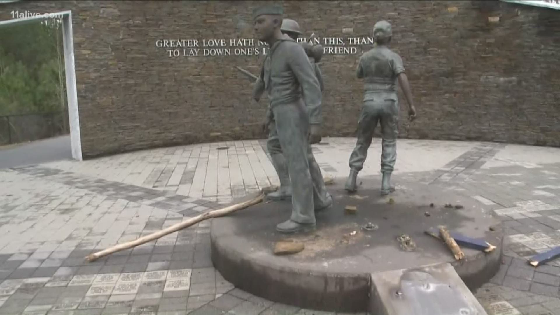 In 2017, suspects broke into The Walk of Heroes Memorial at Black Shoals Park.