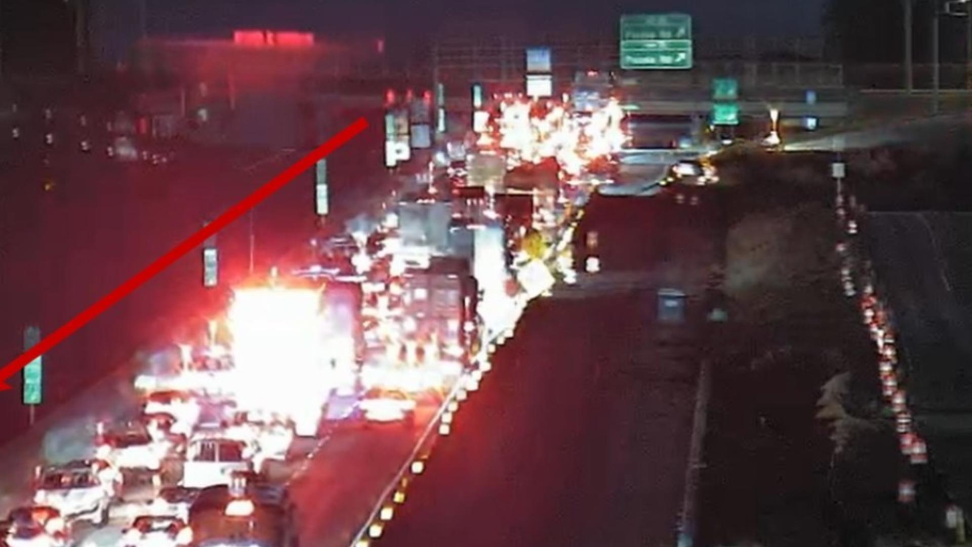 I 20 traffic DeKalb County backup at Wesley Chapel