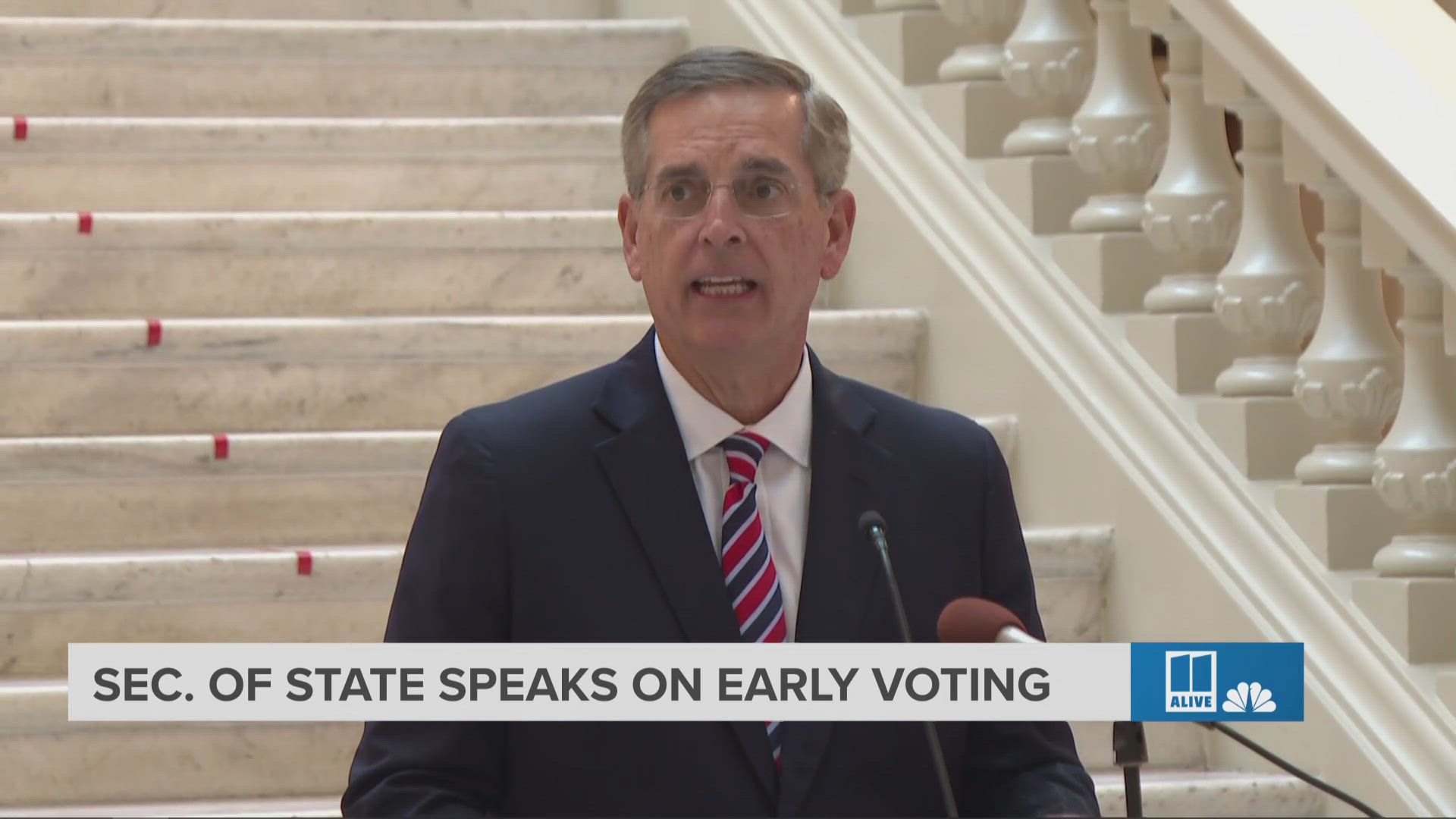 Early voting kicks off in the Peach State on Tuesday, and Georgia Secretary of State Brad Raffensperger scheduled a press conference to address voters