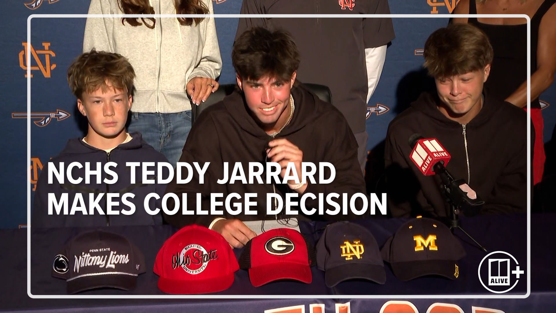 Teddy Jarrard of North Cobb High School in Kennesaw chooses among a final five of Notre Dame, Georgia, Michigan, Ohio State and Penn State.