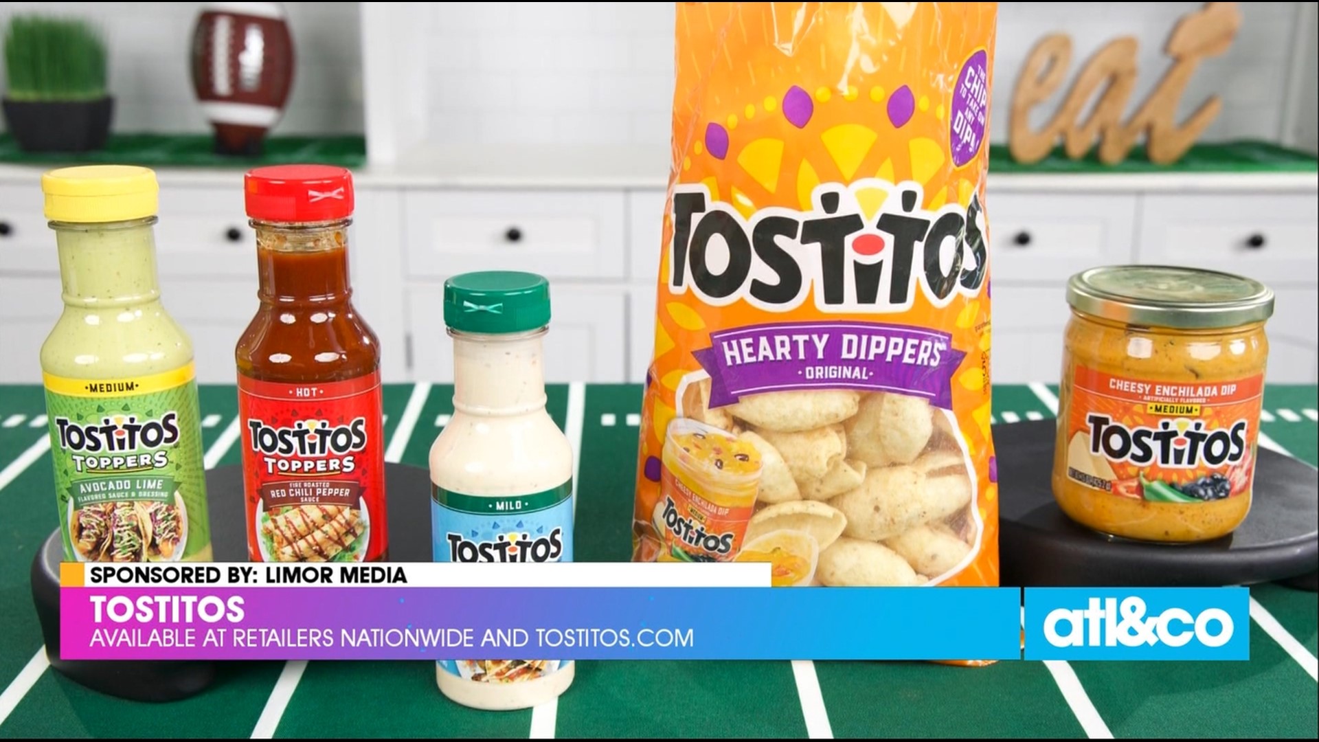 Lifestyle contributor Limor Suss brings your tailgate spread to the next level with Tostitos Hearty Dippers, Tostitos Cheesy Enchilada Dip, and Tostitos Toppers.