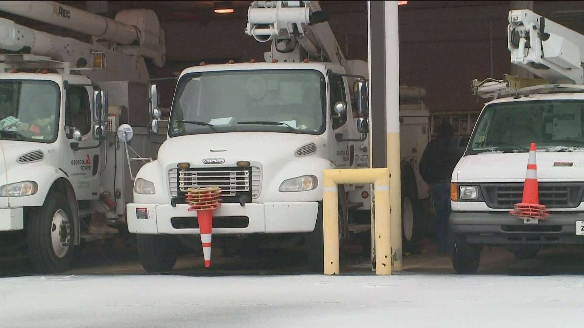Power crews are closing out any orders ahead of Sunday's wintry mix.