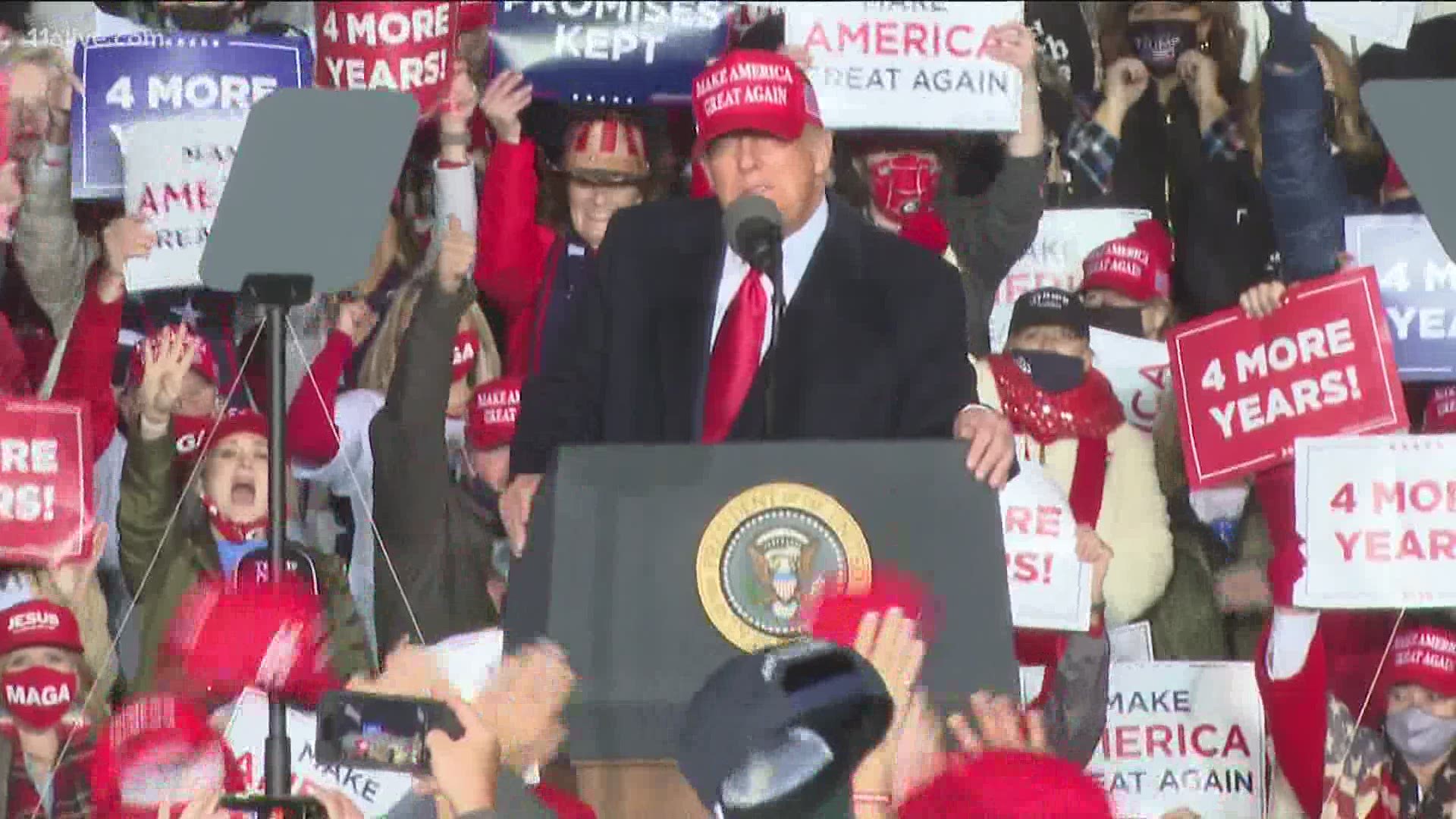 He is attending a rally in Valdosta