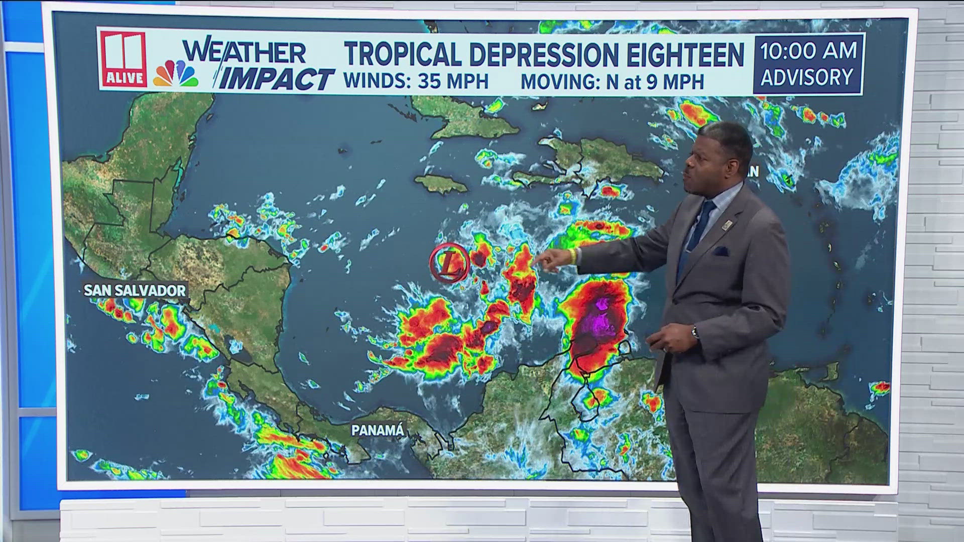 The National Hurricane Center is monitoring the potential for a new storm in the Caribbean Sea.