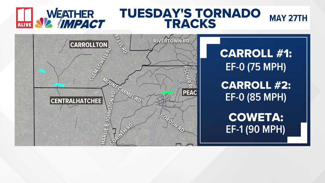 3 tornadoes in north Georgia from Tuesday, May 27 storms | 11alive.com