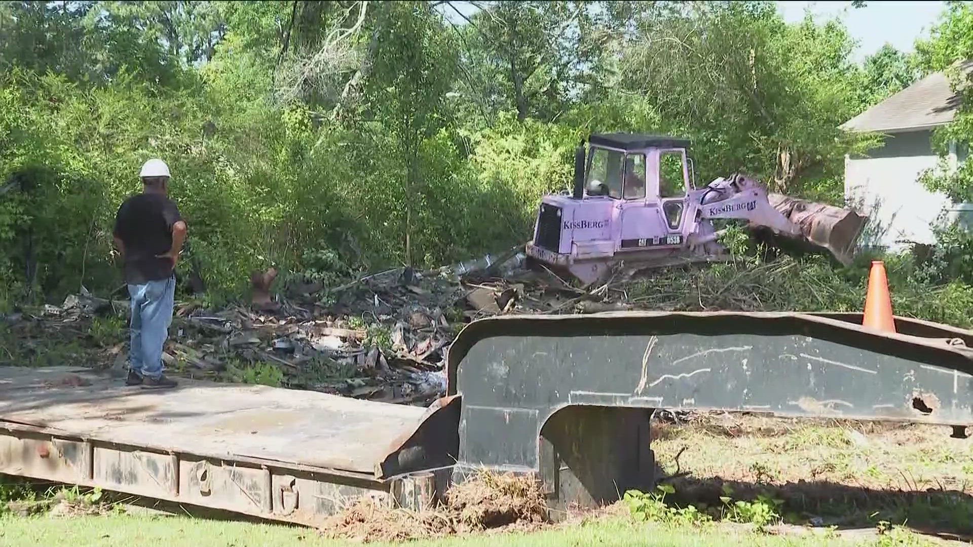 We were at a demolition Friday in Stone Mountain for an abandoned home.