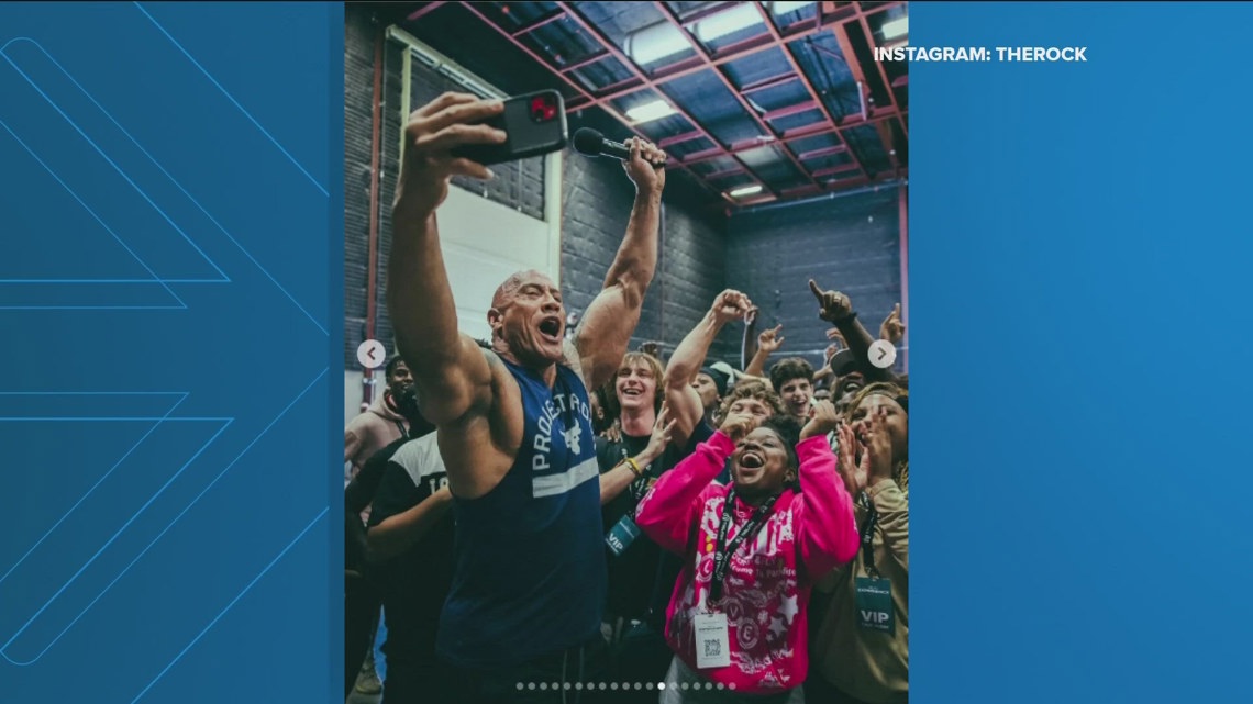 Dwayne 'The Rock' Johnson meets with Apalachee High students weeks