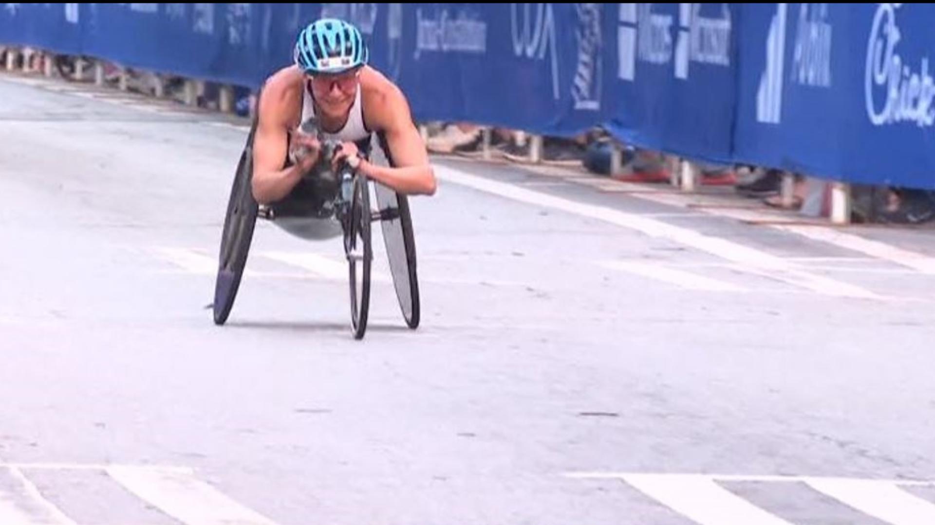 Susannah Scaroni won her fourth AJC Peachtree Road Race title on Thursday.