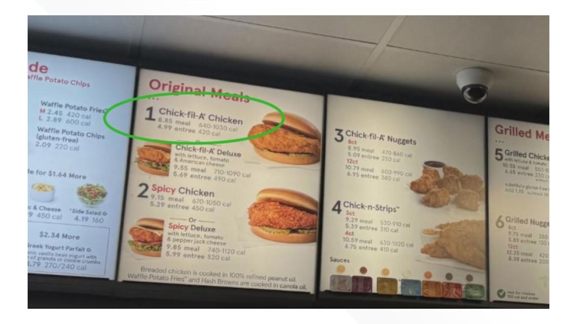 Does Chick fil A charge more in drive thru for food?