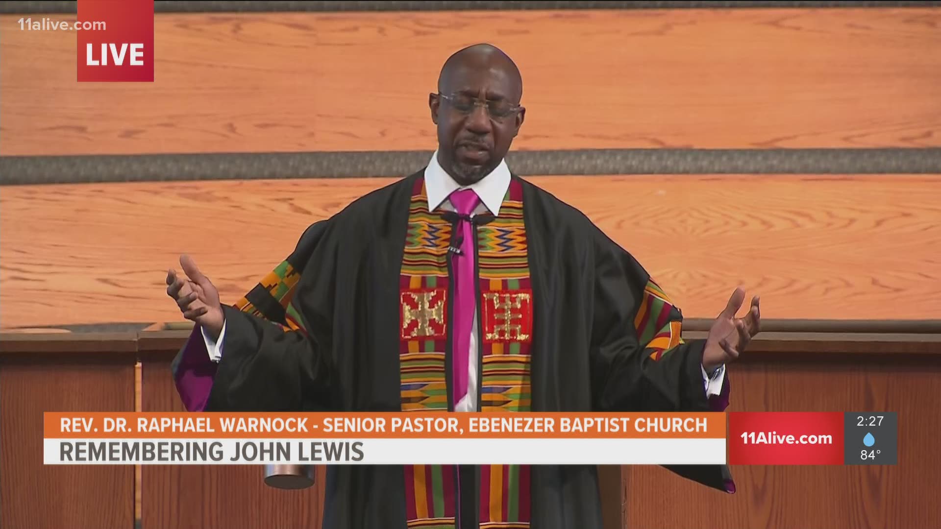 Closing prayer, final moments inside of the church at John Lewis