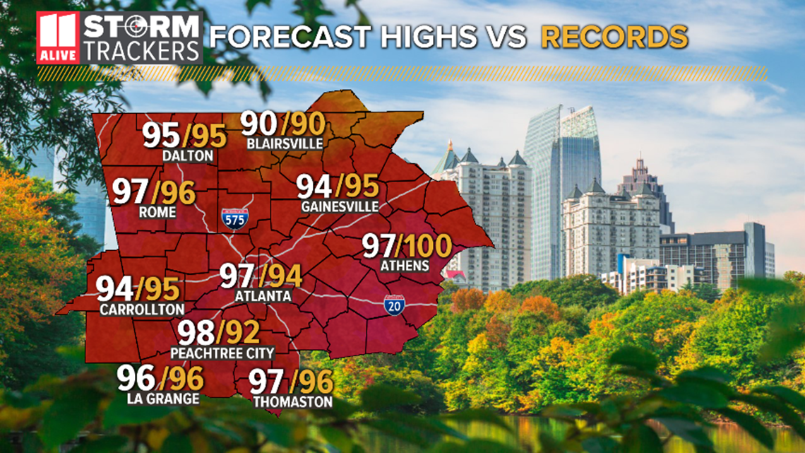 Atlanta record temperatures for September it's hot out there