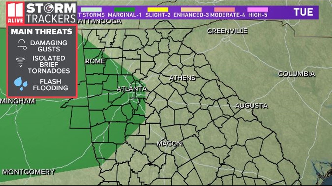 Atlanta weather: Strong storms moving into north Georgia | 11alive.com