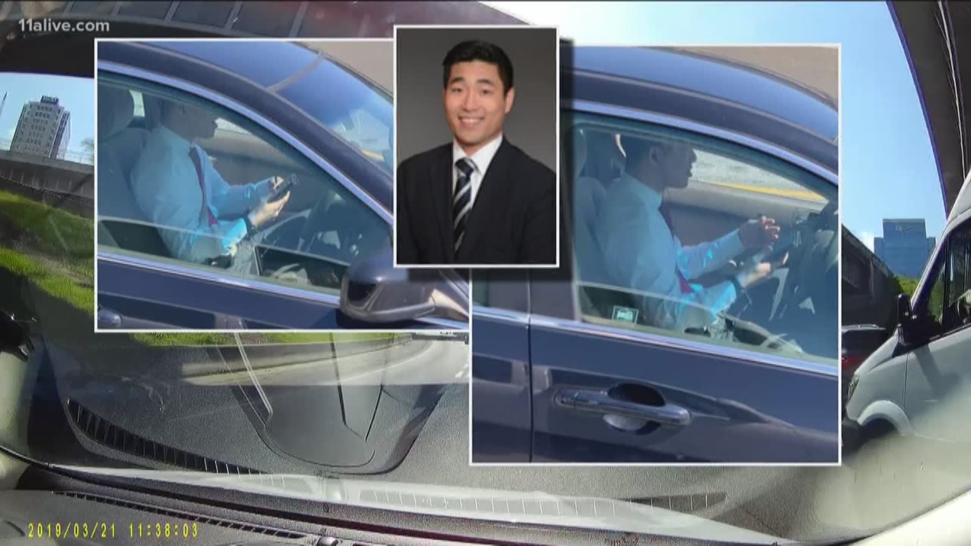 State Rep. Sam Park (D-Lawrenceville) said he was driving in the HOV lane and talking on his phone because he was stuck in traffic.