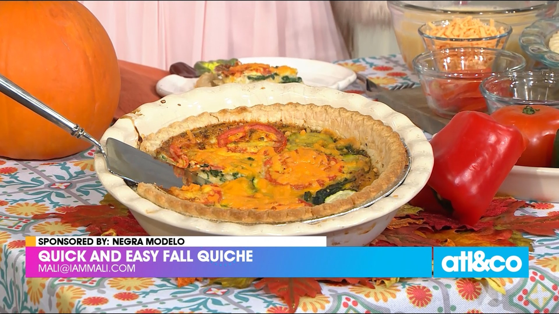 Chef Mali Wilson whipped up a simple and flavorful quiche and toasted with a Negra Modelo fall cocktail.