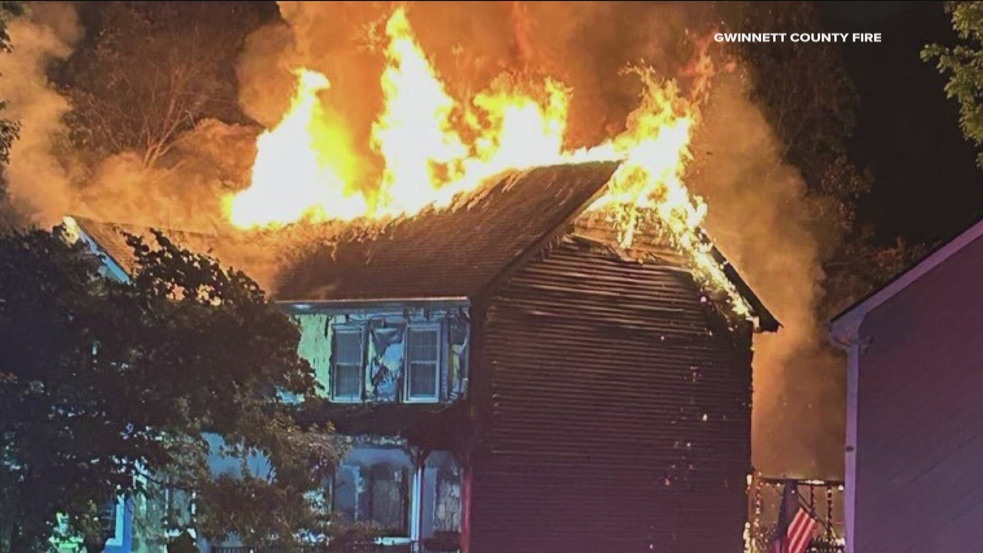 Two people were able to get out safely before fire crews arrived, officials said. 