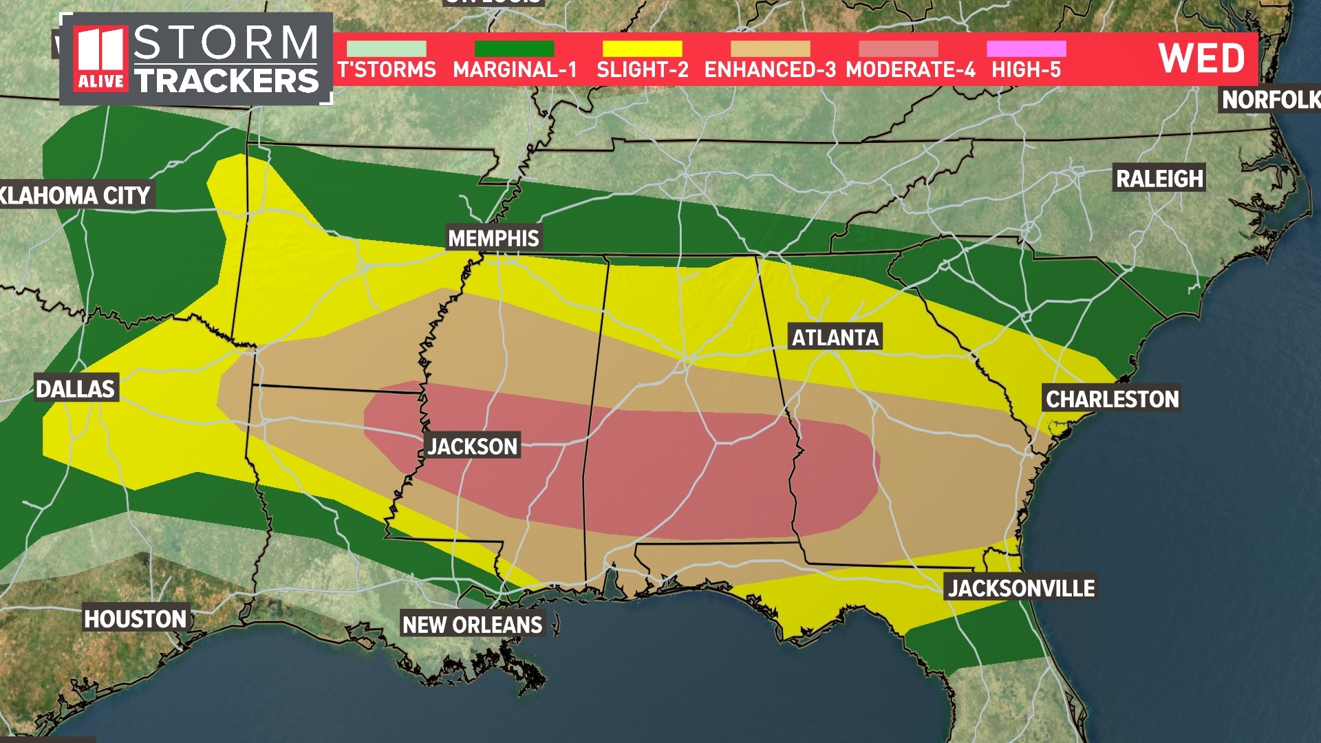 weather timeline Storms in Atlanta