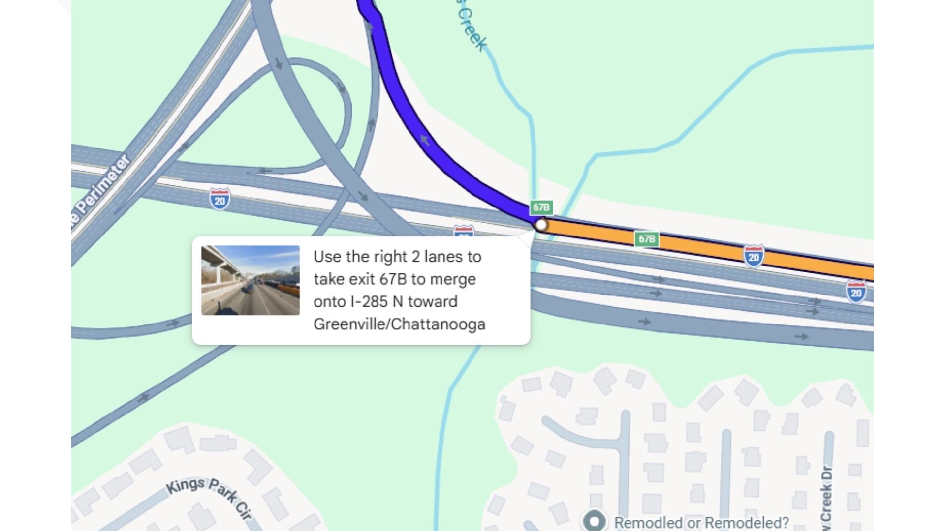 Added confusion with new I-20 to I-285 ramp as map apps don't yet show ...