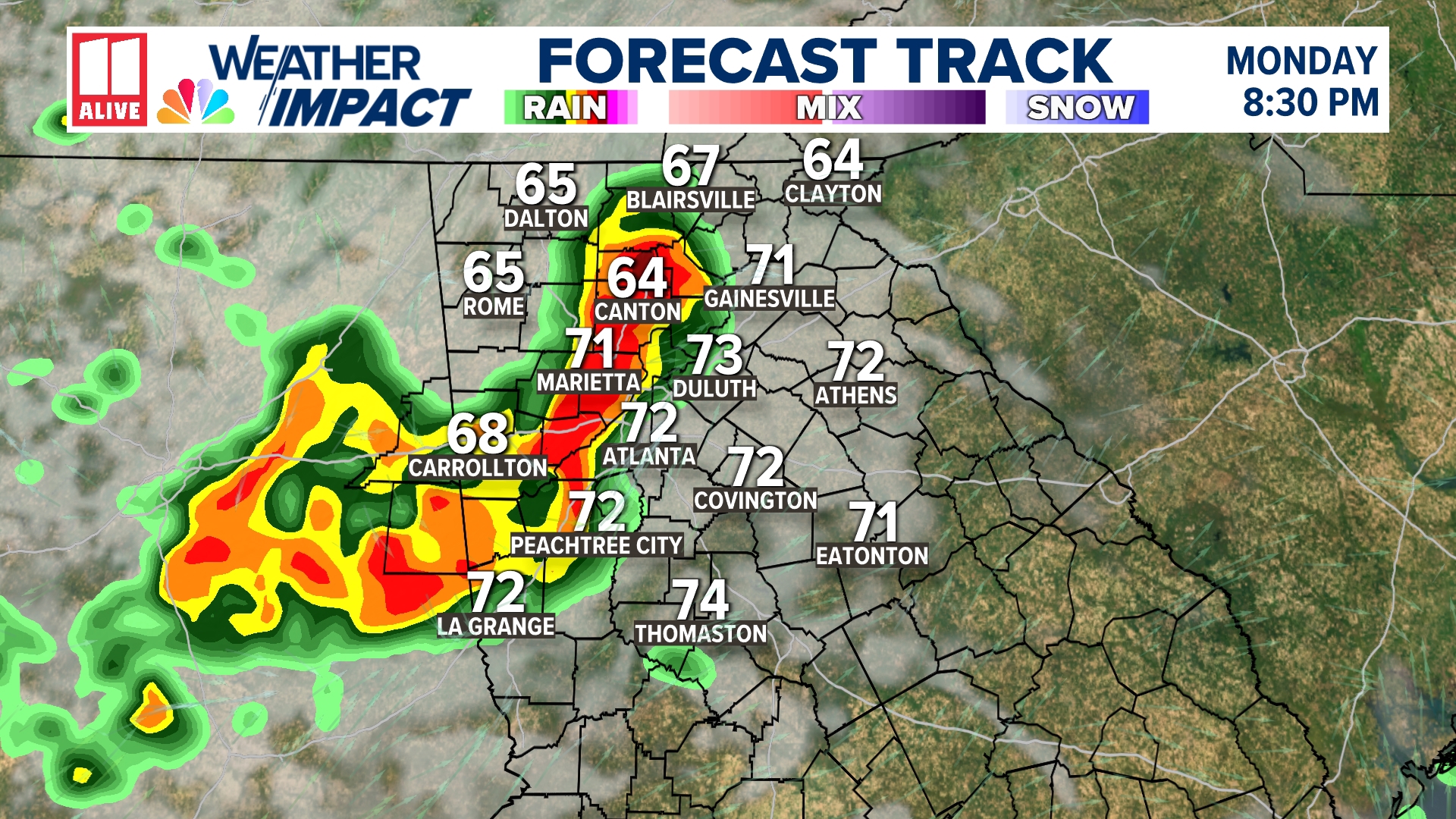 Weather Impact Alert | Strong to severe storms are possible Monday ...