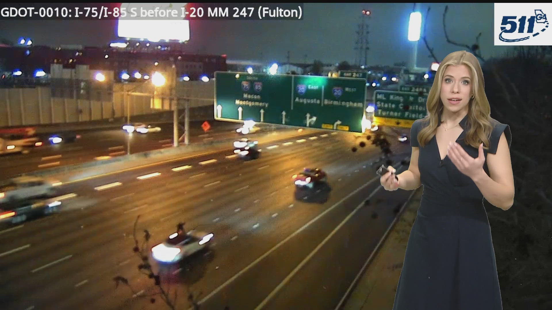 Traffic Alert: Lanes back open after eight-vehicle crash on I-75/85 SB ...