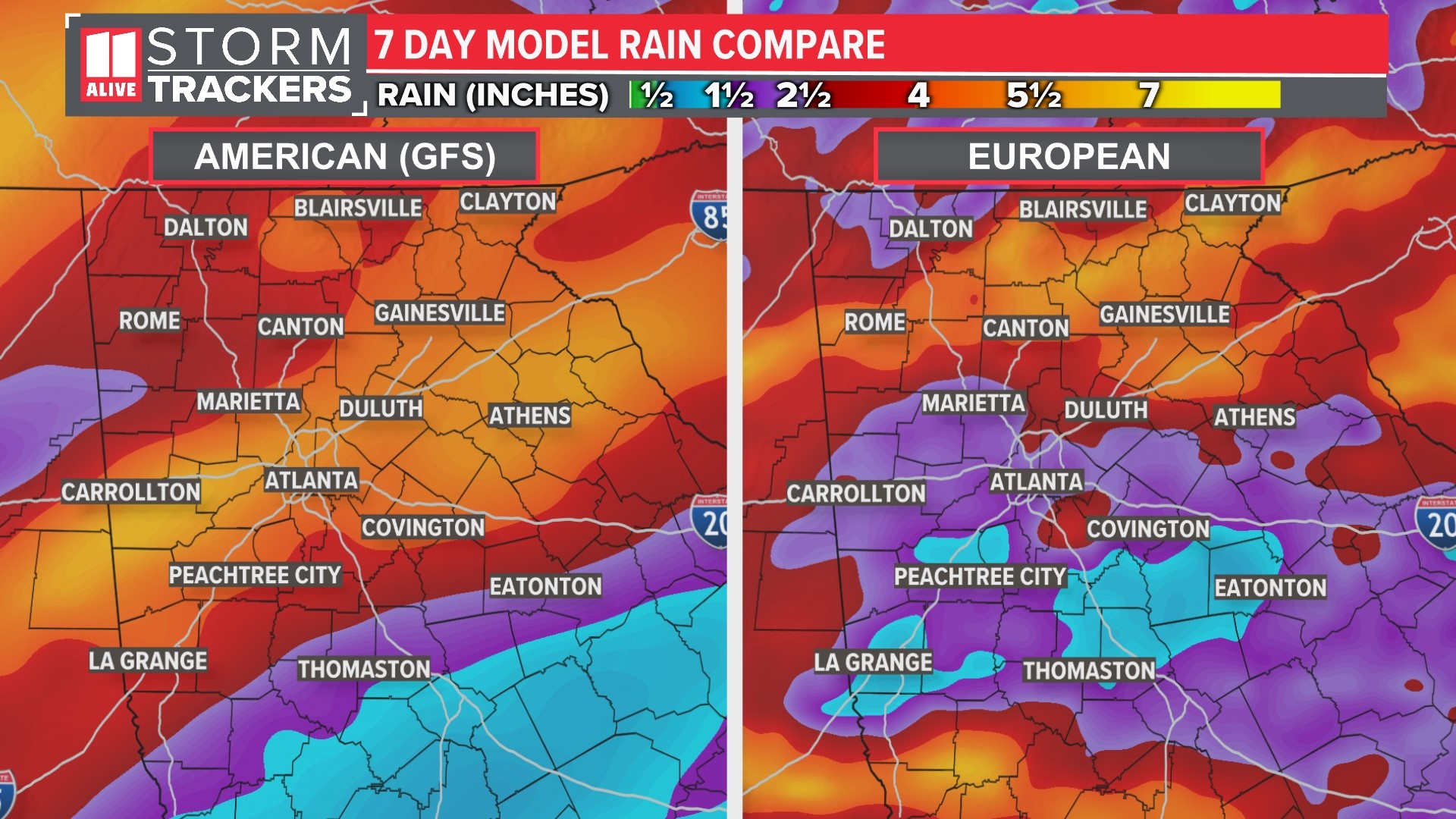 Atlanta weather thsi week from cold to highs near 70