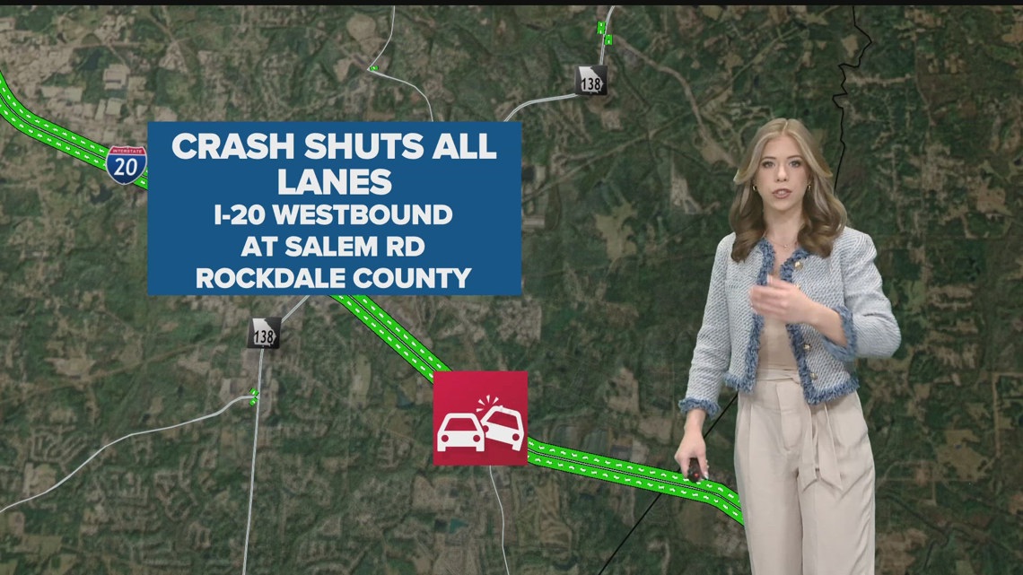All lanes shut down on I-20 westbound in Rockdale County | 11alive.com