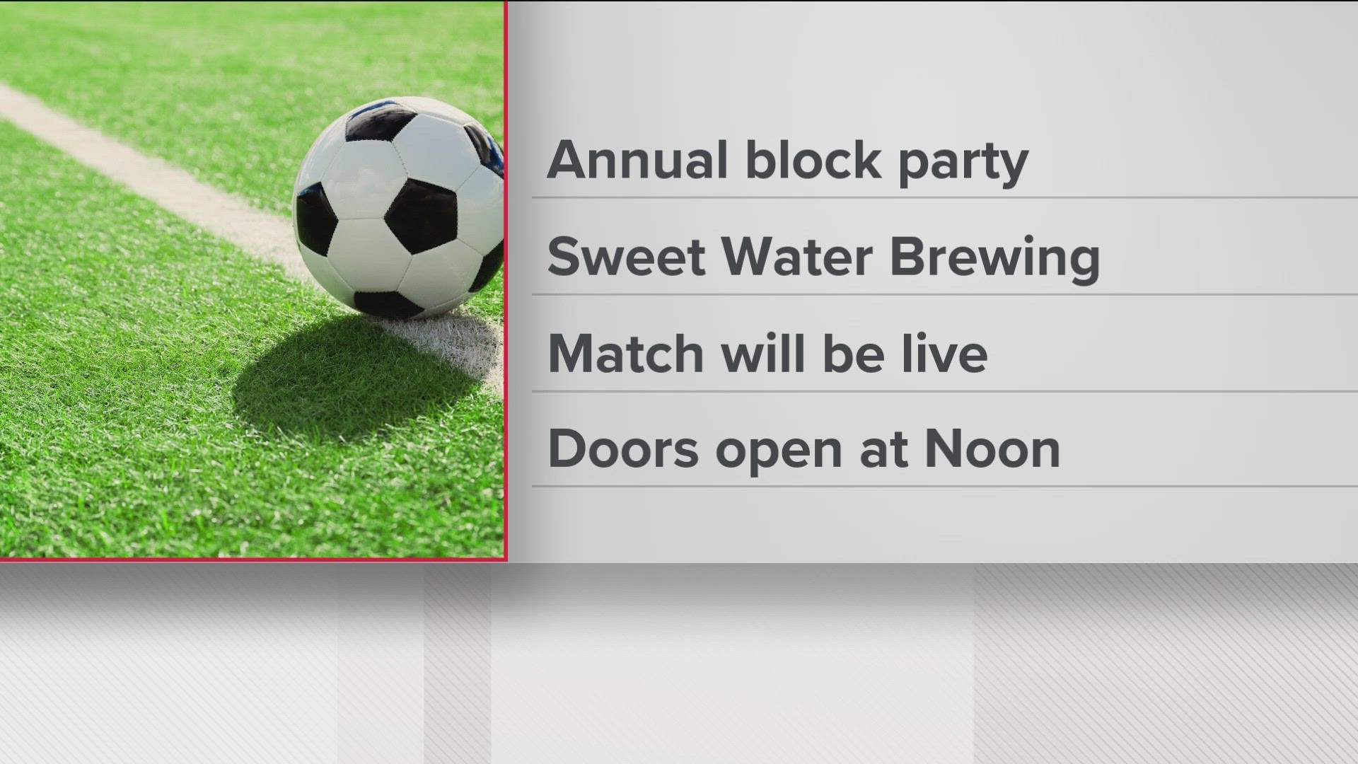 The block party will be held Saturday at SweetWater Brewing.