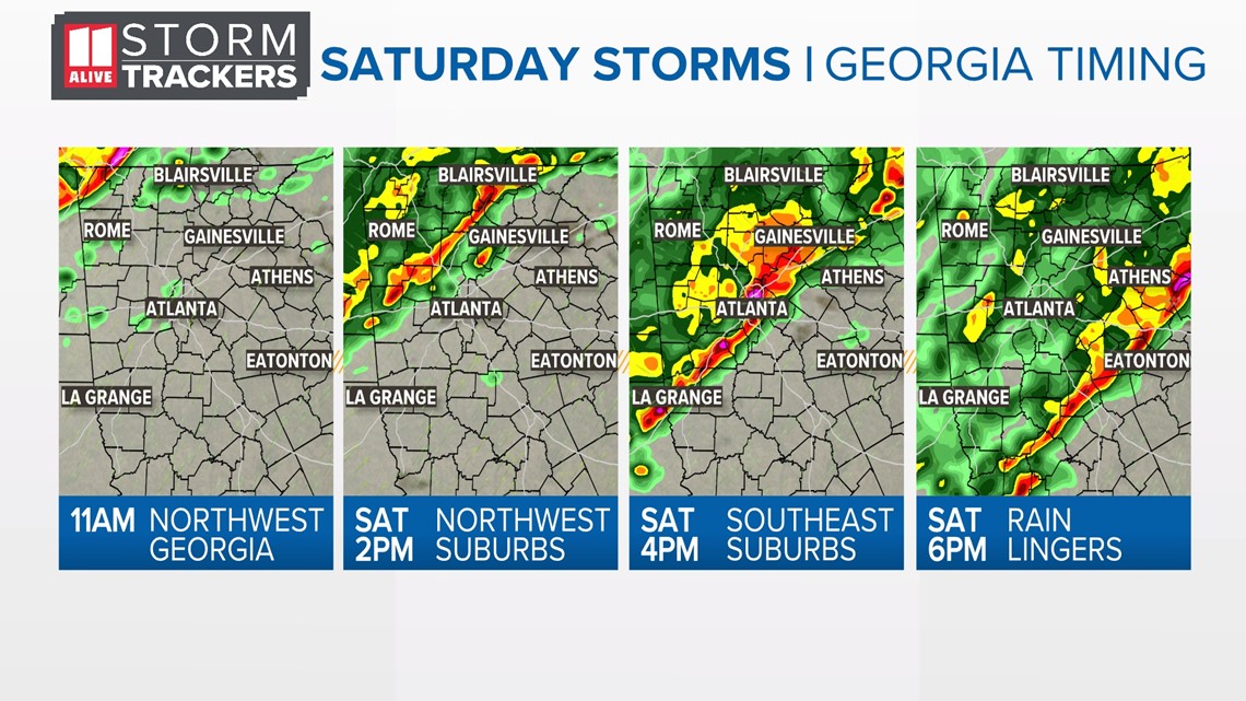 Atlanta weather and storms timeline for Saturday Dec. 11, 2021