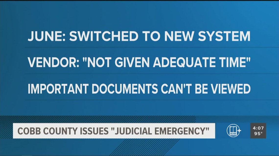 Cobb County facing judicial emergency after software glitch