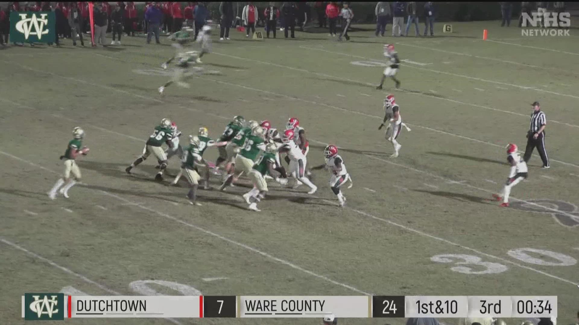 Ware County wins easily by a final of 31-7 and will take on Warner Robins in the 5A title game next week.
